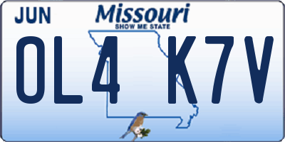 MO license plate OL4K7V