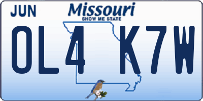MO license plate OL4K7W