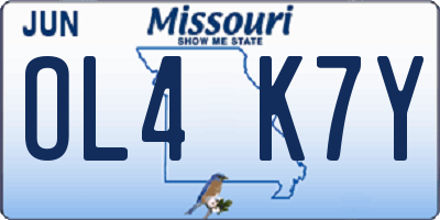 MO license plate OL4K7Y