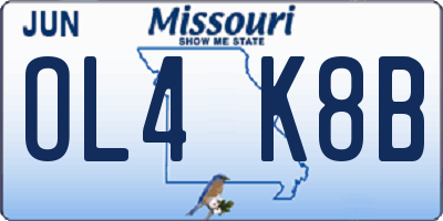MO license plate OL4K8B
