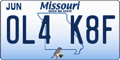 MO license plate OL4K8F