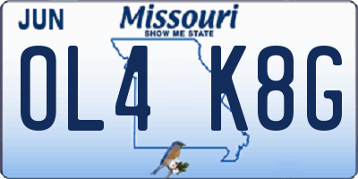 MO license plate OL4K8G