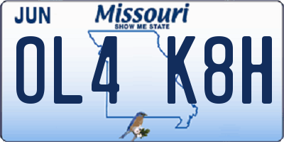 MO license plate OL4K8H