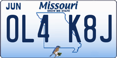 MO license plate OL4K8J