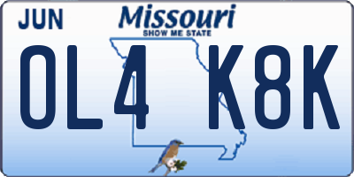 MO license plate OL4K8K