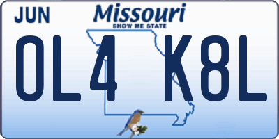 MO license plate OL4K8L