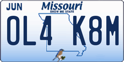 MO license plate OL4K8M