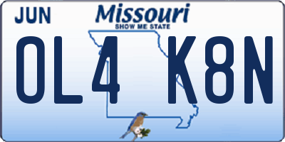 MO license plate OL4K8N