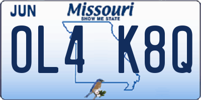 MO license plate OL4K8Q