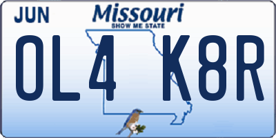 MO license plate OL4K8R