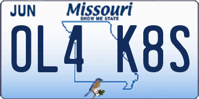 MO license plate OL4K8S