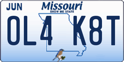 MO license plate OL4K8T