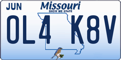 MO license plate OL4K8V