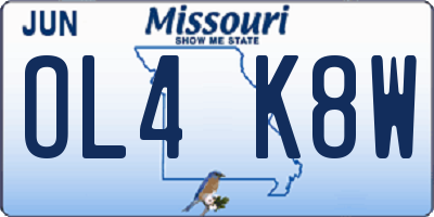 MO license plate OL4K8W