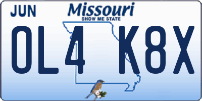 MO license plate OL4K8X