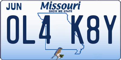 MO license plate OL4K8Y