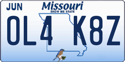 MO license plate OL4K8Z