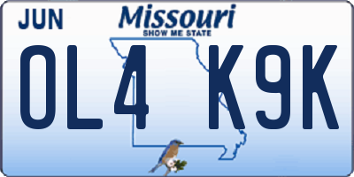 MO license plate OL4K9K