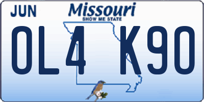 MO license plate OL4K9O