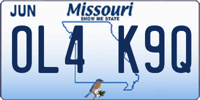MO license plate OL4K9Q