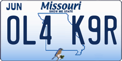 MO license plate OL4K9R