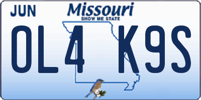 MO license plate OL4K9S
