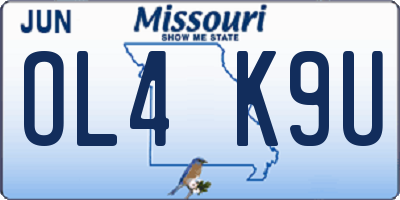 MO license plate OL4K9U