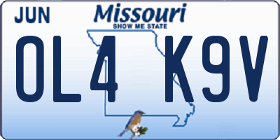 MO license plate OL4K9V