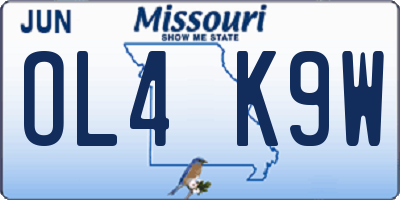 MO license plate OL4K9W