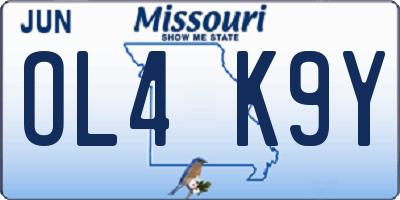 MO license plate OL4K9Y