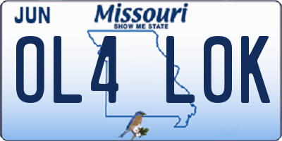 MO license plate OL4L0K