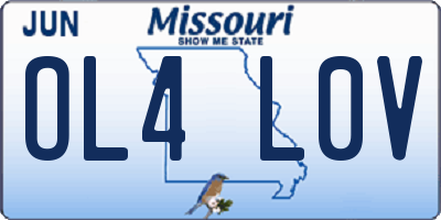 MO license plate OL4L0V