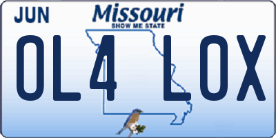 MO license plate OL4L0X