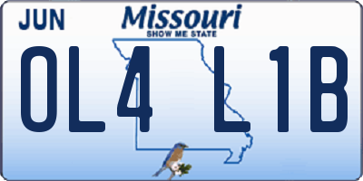 MO license plate OL4L1B