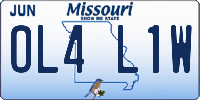 MO license plate OL4L1W