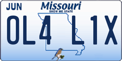MO license plate OL4L1X