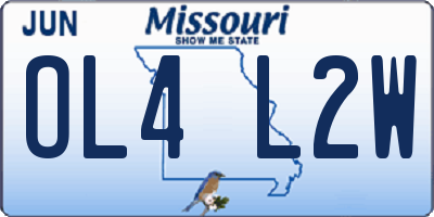 MO license plate OL4L2W