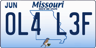 MO license plate OL4L3F