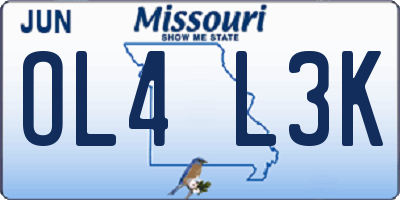 MO license plate OL4L3K