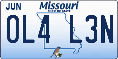 MO license plate OL4L3N