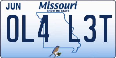 MO license plate OL4L3T