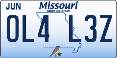 MO license plate OL4L3Z