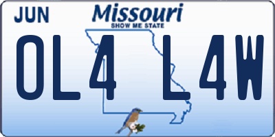 MO license plate OL4L4W