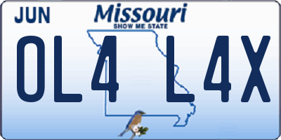 MO license plate OL4L4X