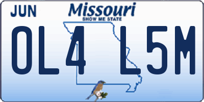 MO license plate OL4L5M