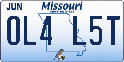 MO license plate OL4L5T