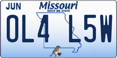 MO license plate OL4L5W