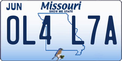 MO license plate OL4L7A