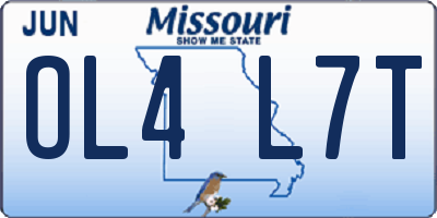 MO license plate OL4L7T