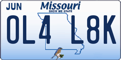 MO license plate OL4L8K